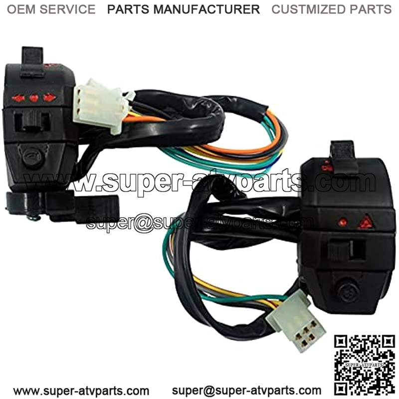 2PCS 7/8Inch 22mm Motorcycle Motorbike ATV Handlebar Left Right Side Control Switch High/Low Beam Light Turn Signal Horn Switch Motorcycle Parts (Color : 2Pcs) - Image 2