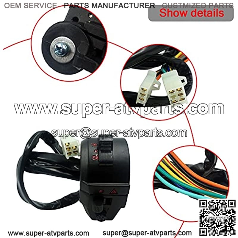2PCS 7/8Inch 22mm Motorcycle Motorbike ATV Handlebar Left Right Side Control Switch High/Low Beam Light Turn Signal Horn Switch Motorcycle Parts (Color : 2Pcs) - Image 3