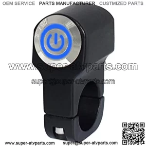 22mm 7/8" ON-Off Motorcycle Switches Handlebar Mount Healight Fog Light Switch with Blue Indicator Light 12V