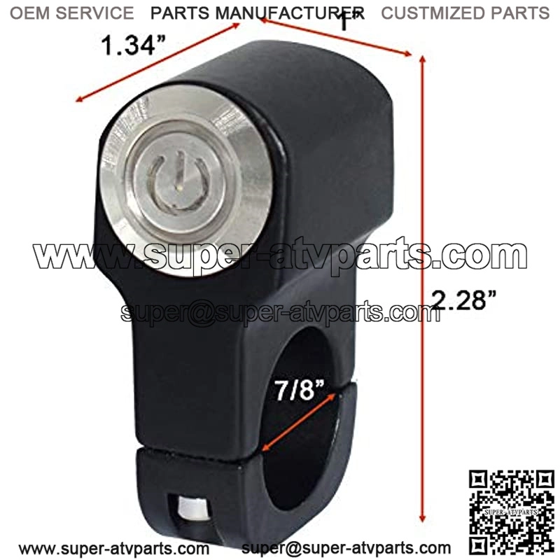 22mm 7/8" ON-Off Motorcycle Switches Handlebar Mount Healight Fog Light Switch with Blue Indicator Light 12V - Image 3