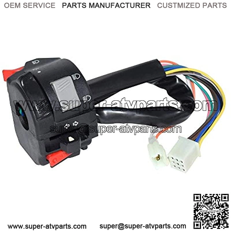 22mm Motorcycle ATV Handlebar Control Switches Button Fog Lamp Abstemious Turn Signaling Horn Switch with 11 Wiring Harness Accessories (Color : Black) - Image 4