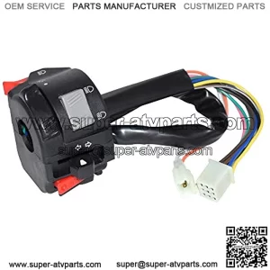 22mm Motorcycle ATV Handlebar Control Switches Headlight Fog Lamp Weak Turn Sign Horn Switch Button With 11 Wiring Harness (Color : Black)