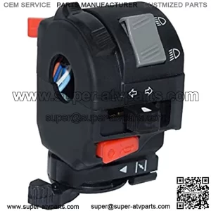 Motorcycle ATV Handlebar Control Switches Headlight Warning Light Turn Signal Horn Switch Button with Damper 7/8" 22mm