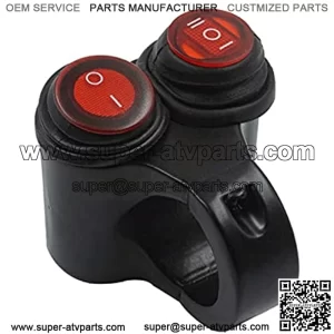 Motorcycle ATV Handlebar Control Switch Button Motorbike Headlight Hazard Brake Fog Light Switches 22mm Aluminum ON Off ON (Color : Model F)