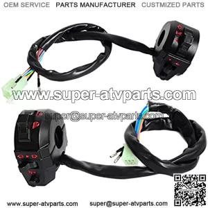 2Pcs 7/8"" 22mm Motorcycle Motorbike ATV Handlebar Left Right Side Control Switch Good/Low Beam Light Turn Signal Horn Switches (Color : Black)