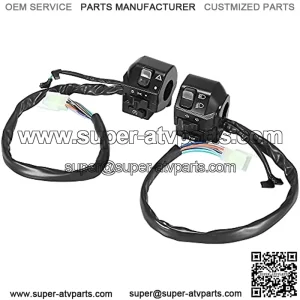 1 Pair DC 12V 7/8" 22mm Motorcycle Handlebar Switch Horn Turn Signal Headlight Control Buttons