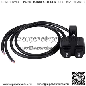 Aluminum Alloy Handlebar Control Switch, 12V 16A Motorcycle ATV 7/8inch Double Control Handlebar Button Switch, Waterproof Headlight Turn Signal Light 3 Way ON Off Switch