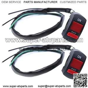 2 Pcs Motorcycle ATV Handlebar ON Off Switch for Headlight Angel Eyes Spotlight, Fit for 7/8" Handlebar