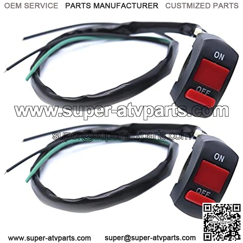 2 Pcs Motorcycle ATV Handlebar ON Off Switch for Headlight Angel Eyes Spotlight, Fit for 7/8" Handlebar