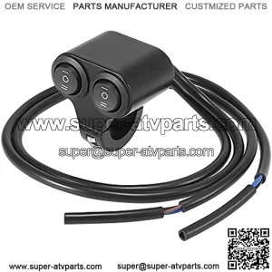 DC 12V 7/8" 22mm Motorcycle Handlebar Double Control Push Switch with Turn Signal Light High Low Beam Button Black