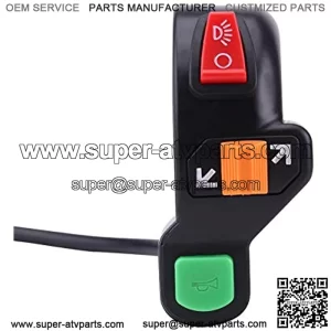 Handlebar Switch, 7/8inch 22mm Motoycle Headlight Horn Turn Signal Light Switch Handlebar On/Off Button