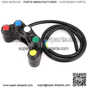 5 Buttons ATV Motorcycle Control Switch Assembly for 22mm (7/8in) Handlebar with Waterproof Handle automotive-electrical-system-switches