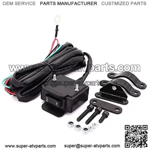 12V Winch Rocker Thumb Switch with Mounting Bracket Handlebar Control Line Kit Fit for ATV UTV