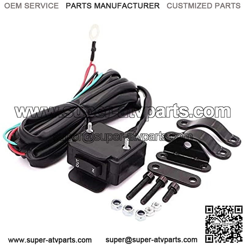 12V Winch Rocker Thumb Switch with Mounting Bracket Handlebar Control Line Kit Fit for ATV UTV