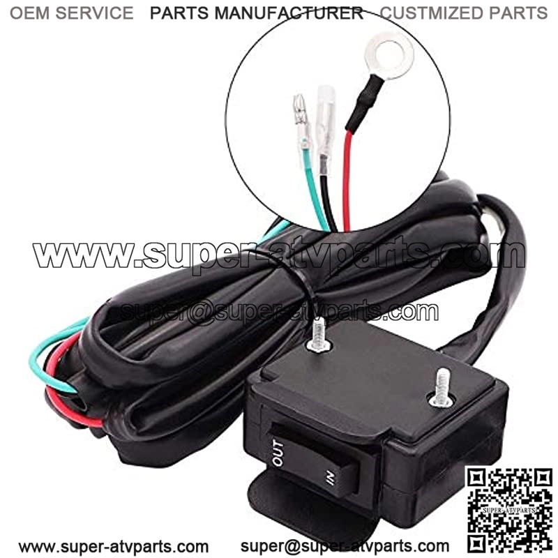 12V Winch Rocker Thumb Switch with Mounting Bracket Handlebar Control Line Kit Fit for ATV UTV - Image 2
