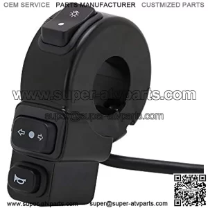 Motorcycle Light Switch Handlebar Left and Right Switch Side Headlight Winker Turn Signal Blinker Push Button Horn Turn Signal Light 7/8 inch Handlebar On-Off Control Switch Harness 3 in 1 (110-125CC)