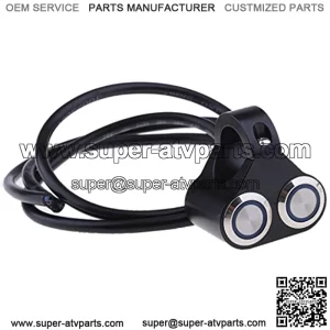 Waterproof Aluminum Colorful LED Light Indicator 2 Button Handlebar Switch for Motorcycle ATV