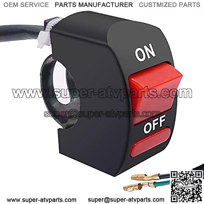 12V Motorcycle Handlebar Push Switch Headlight Fog Light Start/Kill Switch ON/Off 7/8" 22mm Switch K-F009NEW