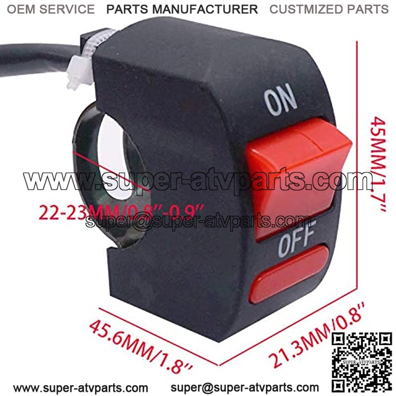 12V Motorcycle Handlebar Push Switch Headlight Fog Light Start/Kill Switch ON/Off 7/8" 22mm Switch K-F009NEW - Image 2