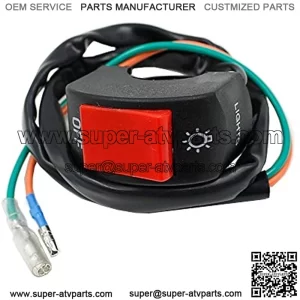 7/8" Motorcycle Handlebar Mount Headlight Fog Light Spot Lights Switch with Two Bullet Connector DC 12V Electrical System