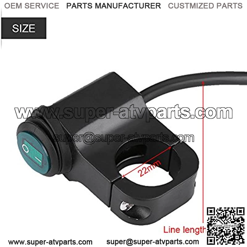 12V Motorcycle ON/Off Switch, Motorcycle Headlight Switch, Universal Waterproof 22mm Handlebar Motorcycle Headlight Fog Spot Light Switch with Indicator Light (Green) - Image 4