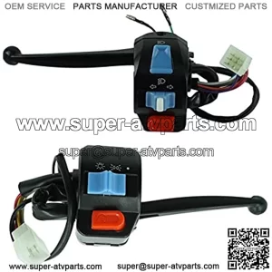 7/8" 22mm ATV Motorcycle Handlebar Control Switches with Brake Clutch Master Cylinder Left Right for Horn Button Turn Signal Electric Fog Lamp Light Start Kill Warning Light