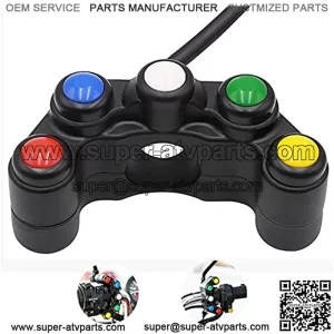Motorcycle Control Switch, 5 Buttons ATV Motorcycle Control Switch Assembly for 22mm (7/8in) Handlebar with Waterproof Handle