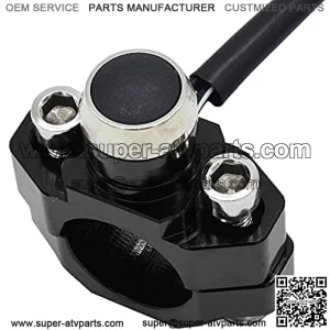 Aluminum 7/8" Motorcycle Handlebar Control Horn Start Switch Button Momentary Action with Two Bullet Connectors Black