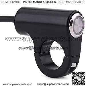 Waterproof Motorcycle Handlebar Switch 22mm 7/8inch Handlebar Headlight Brake Fog Lights ON/OFF Switch with Indicator Light for Motorbike Scooter (Auto-return Button)