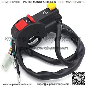 XH3104-B-02 Black Universal 7/8 Inches 22mm Handle Bar ON/OFF Starter Switch Compatible with ATV Scooter Dirt BikeSuzuki Yamaha Kawasaki Harley Aprilia Vesp BMW