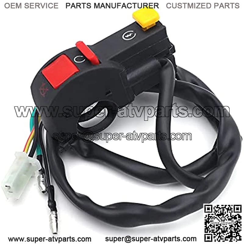 XH3104-B-02 Black Universal 7/8 Inches 22mm Handle Bar ON/OFF Starter Switch Compatible with ATV Scooter Dirt BikeSuzuki Yamaha Kawasaki Harley Aprilia Vesp BMW