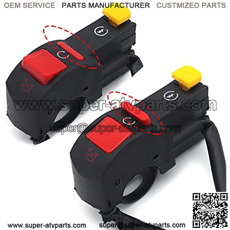XH3104-B-02 Black Universal 7/8 Inches 22mm Handle Bar ON/OFF Starter Switch Compatible with ATV Scooter Dirt BikeSuzuki Yamaha Kawasaki Harley Aprilia Vesp BMW - Image 2