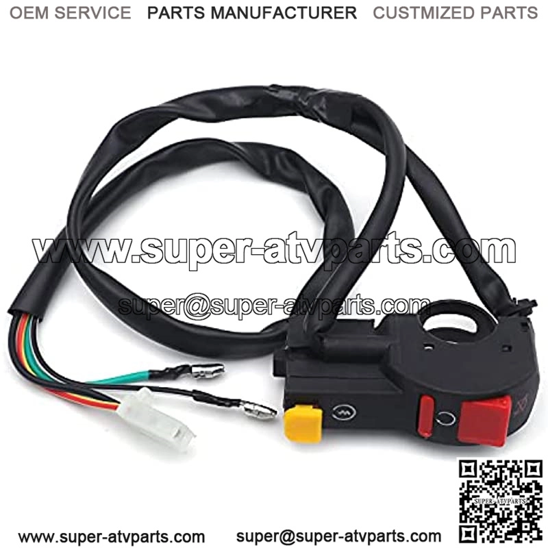 XH3104-B-02 Black Universal 7/8 Inches 22mm Handle Bar ON/OFF Starter Switch Compatible with ATV Scooter Dirt BikeSuzuki Yamaha Kawasaki Harley Aprilia Vesp BMW - Image 3