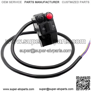 7/8" 22mm Aluminum Alloy Motorcycle Offroad Handlebar Mount Horn Beam Winker Turn Single Push Button Switch Control