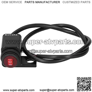 Handlebar Switch Control, Left & Right Waterproof Handlebars On Off Button Control Switch Aluminum Kit for 12V Motorcycle ATV with 10mm/0.4in Mounting Hole(Right Side)