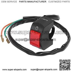 DC 12V 7/8" 22mm Motorcycle Handlebar Switch Scooter Headlight Toggle Switch with on Off Push Button Red