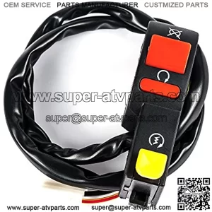 Motorcycle Black Handlebar Electric Start 7/8" Ignition Start Button Headlight on off Switch Control For Motorbike