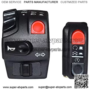 7/8" 22mm Motorcycle Left Right Handlebar Controller Switch Assembly for Horn Button Turn Signal Electric Fog Lamp Light Start Kill