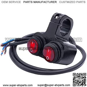 Waterproof 7/8 inch 12v red LED Illuminated Motorcycle ATV Handlebar Button Switch
