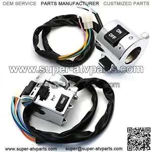 Handlebar Switches Pair Motorcycle Handlebar Switches, Right And Left Chrome Plated Control Switch, For GY6 Moped ATV Retro Scooter 50cc 125cc 150cc Motorcycle Switche