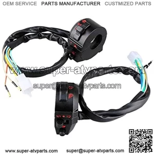 CSW25437 Replacement Part for Car Motorcycle ATV 22mm Handlebar Left Right Side Control Switch High/Low Beam Light Turn Signal Horn Switch 7/8 Inch Motorbike Part - (Type: Black)
