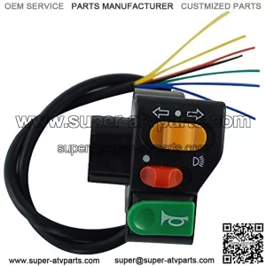 Universal 22mm 7/8" Durable Motorcycle Handlebar Switch 3 Control Button in 1 Headlight Turn Signal Horn Button Compatible with ATV Dirt Bike Moped