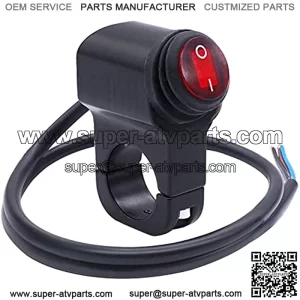 Waterproof 7/8??12v Red Led Illuminated Motorcycle ATV Handlebar Push Button Switch