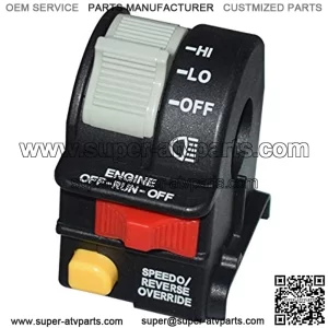 Motorcycle Switch for Polaris Sportsman Trail Boss Left Handlebar Switches Hi Lo Light ON-Off Stop Turn Signal Button 4010591