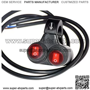 Motorcycle Handlebar Double Control Button Switch Headlight Hazard Brake Fog Light ON OFF Switches With Indicator Light