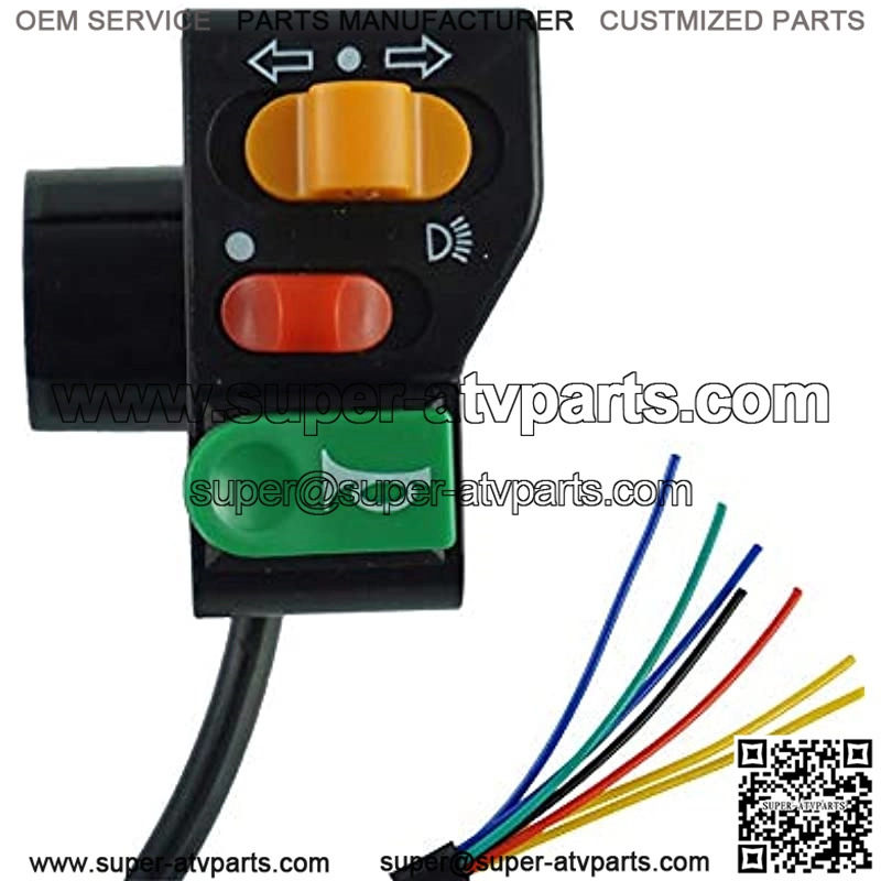 22mm 7/8" Universal Components Motorcycle Handlebar Switch 3 Control Button in 1 Headlight Turn Signal Horn Button for ATV Dirt Bike Moped (Color : Black) - Image 4