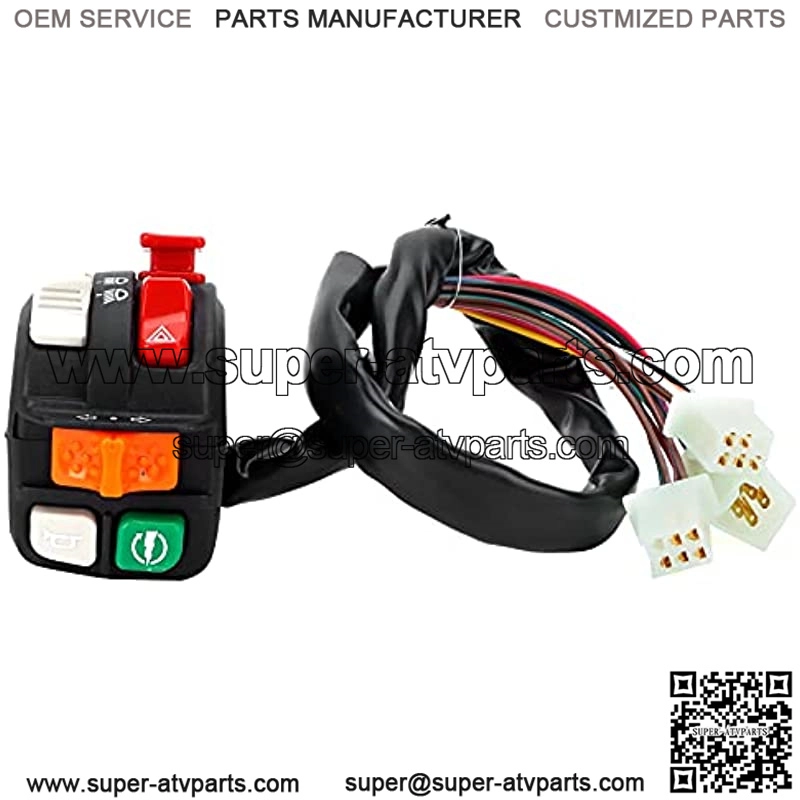 22mm Handlebar Switch High/Low Beam Light Turn Signal Ignition Waterproof Control Button