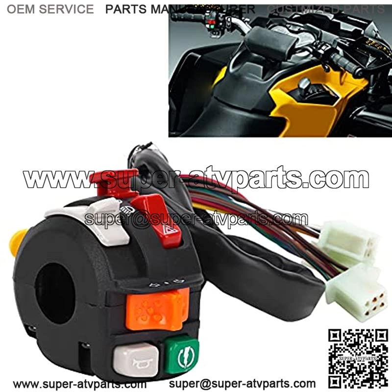 22mm Handlebar Switch High/Low Beam Light Turn Signal Ignition Waterproof Control Button - Image 3