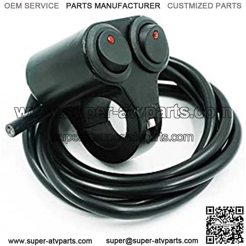 12V Motorcycle ATV Switch 7/8" Handlebar Dual Button Refit Headlight Hazard Brake Fog Light ON/Off/ON Control Switches Moto Parts