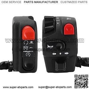Handlebar Controller Switch, Pair 22mm Motorcycle Left Right Handlebar Controller Switch for Horn Turn Signal Electric Start Fog Light
